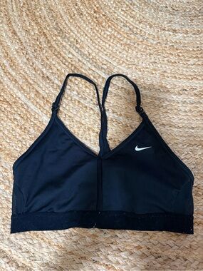 Nike Black Racerback Sports Bralette with White Swoosh